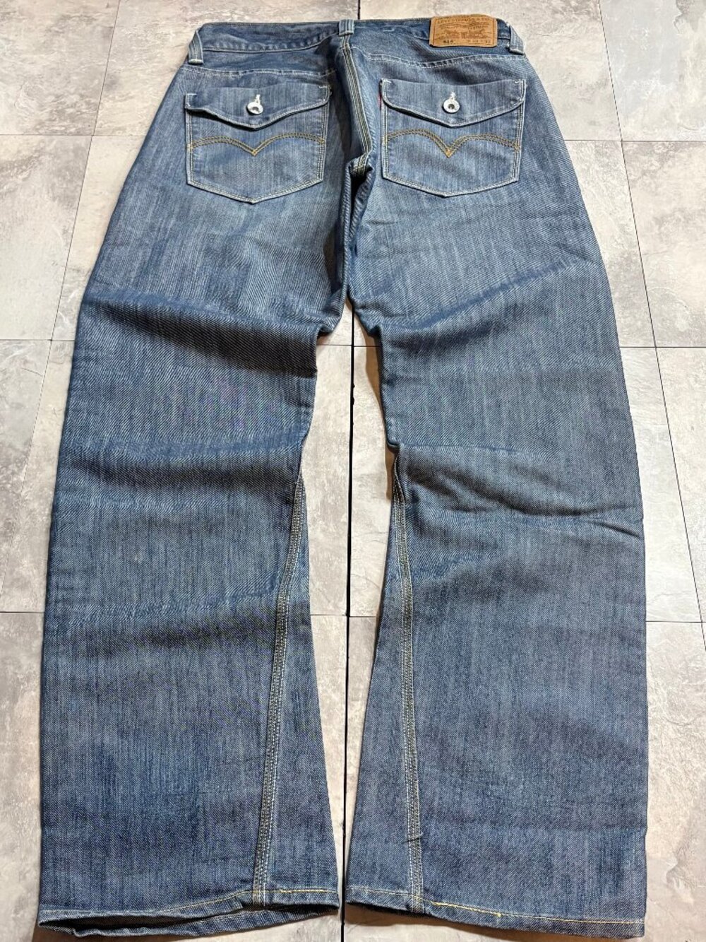 Levi's 514 Slim Straight Jeans Men's 33x32 Blue Flap Pocket Y2K